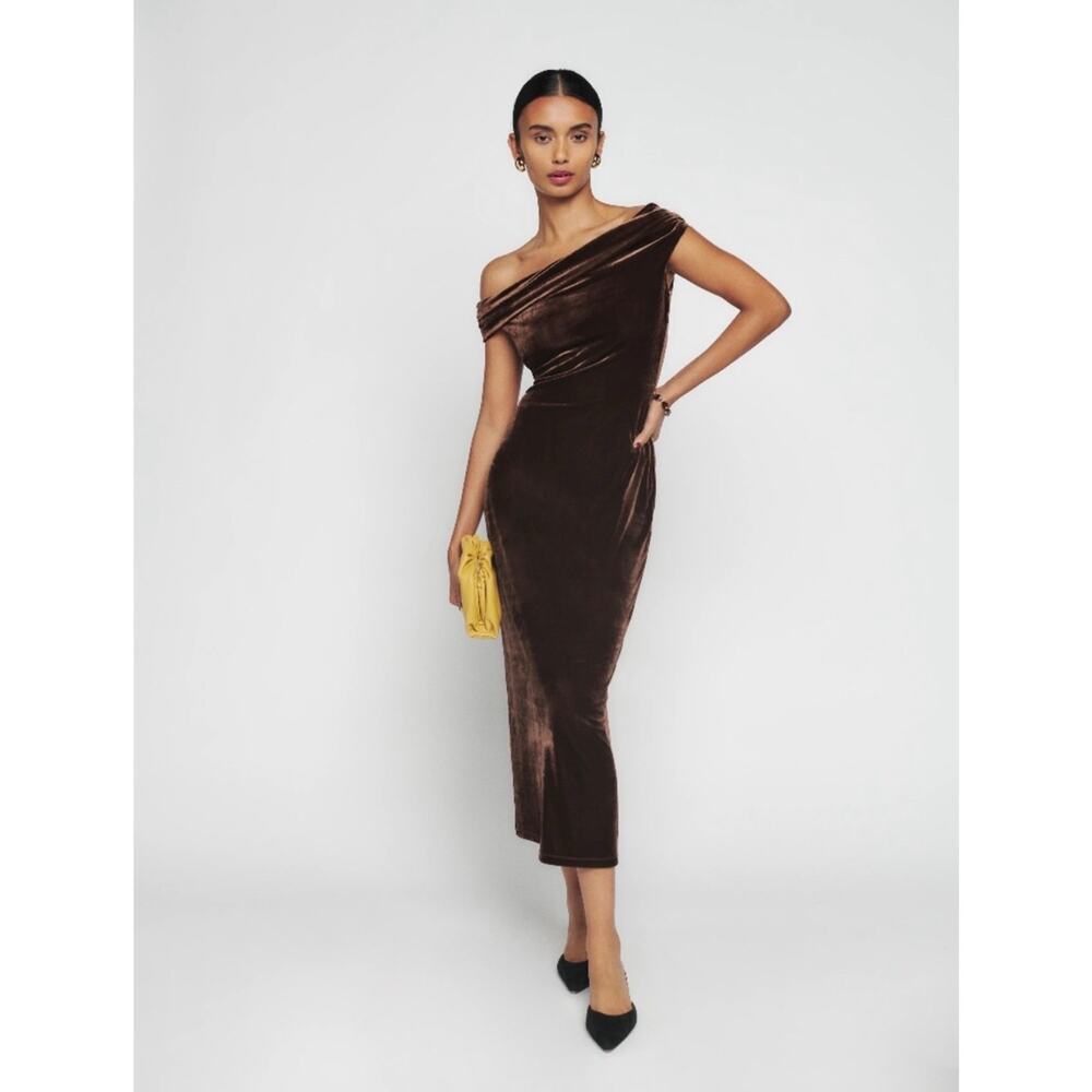 NWT Reformation Jamen Knit Dress in "Brown Velvet" Size Large